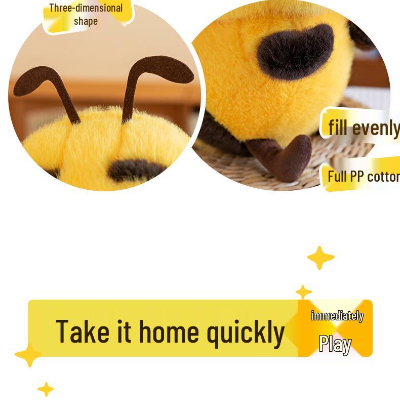 Big-Eyed Little Bee Plush Doll – Cute Sleep Companion & Children's Birthday Gift