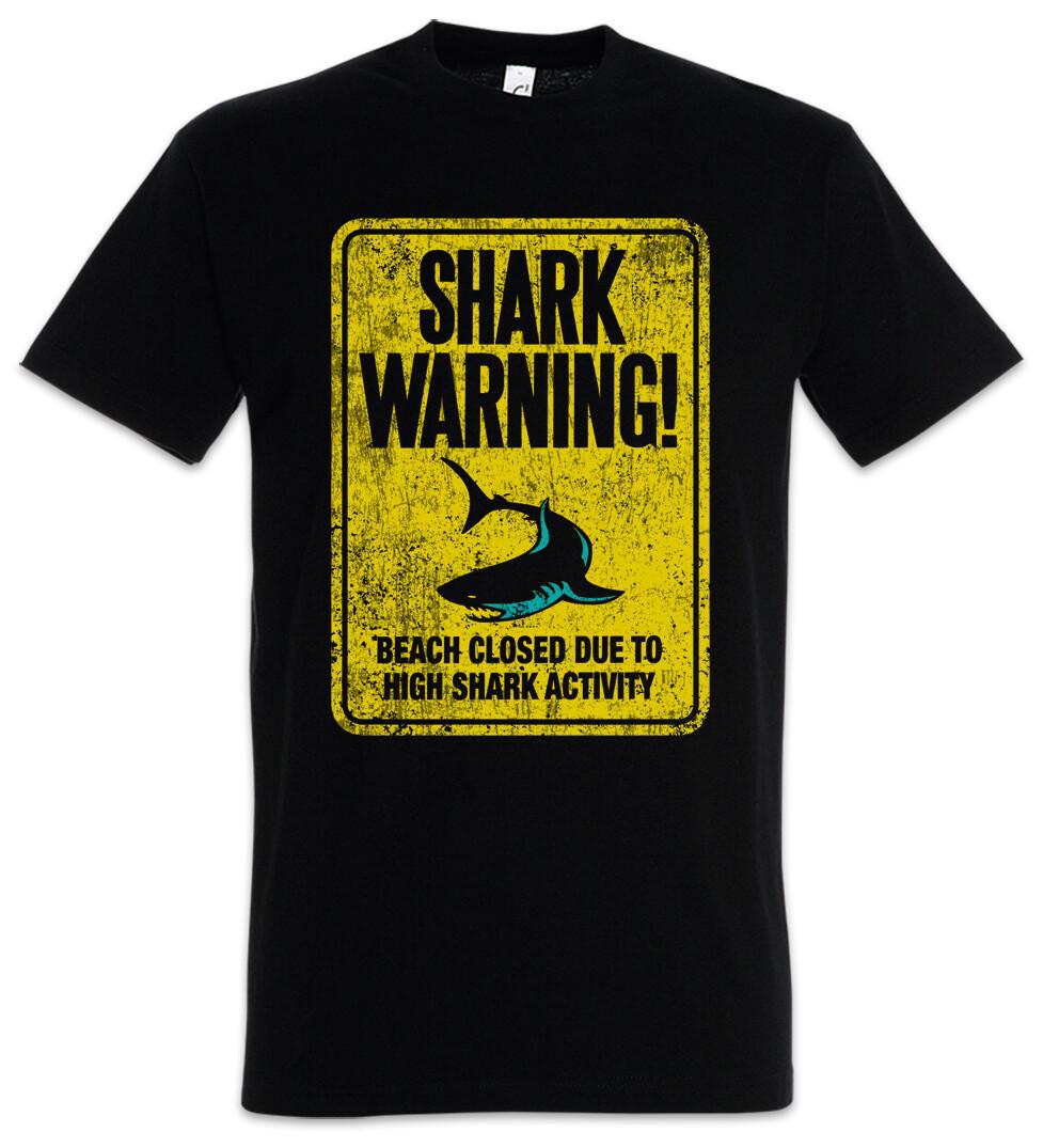 

Shark Warning Sign II Men s T-Shirt Mens Womens Tees Top Great White Shark Surfer Surfing Diver Diver M