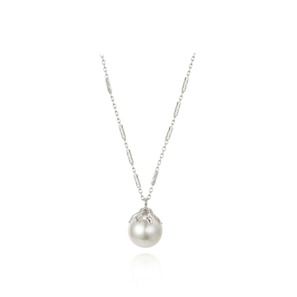Loria Pearl Silver-White Necklace Tnssvw14029S (Lt)