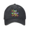 Hippie Tie Dye Frog Peace Sign Baseball Cap Unisex Adult Adjustable Casual Sun Protection Baseball Hat