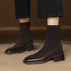 Krazing Pot Flock Winter Square Toe Modern Size 33 Boots Size 43 Zipper Fashion Stretch Ankle Boots