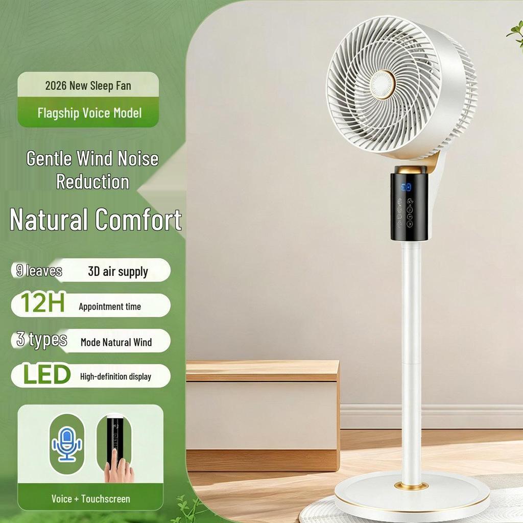 Smart Voice-Controlled Air Circulator Fan - High-Power Vertical Floor Fan with Remote Control