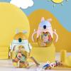 350ml Summer Childrens Cartoon Plastic Cup with Straw Flip Water Cup with Handle Baby Kindergarten Drinking Cup