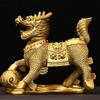 Chinese Fengshui Craft Eight Treasures Qilin Ornament Full Copper Auspicious Lucky Qilin Home and Office Desktop Decoration