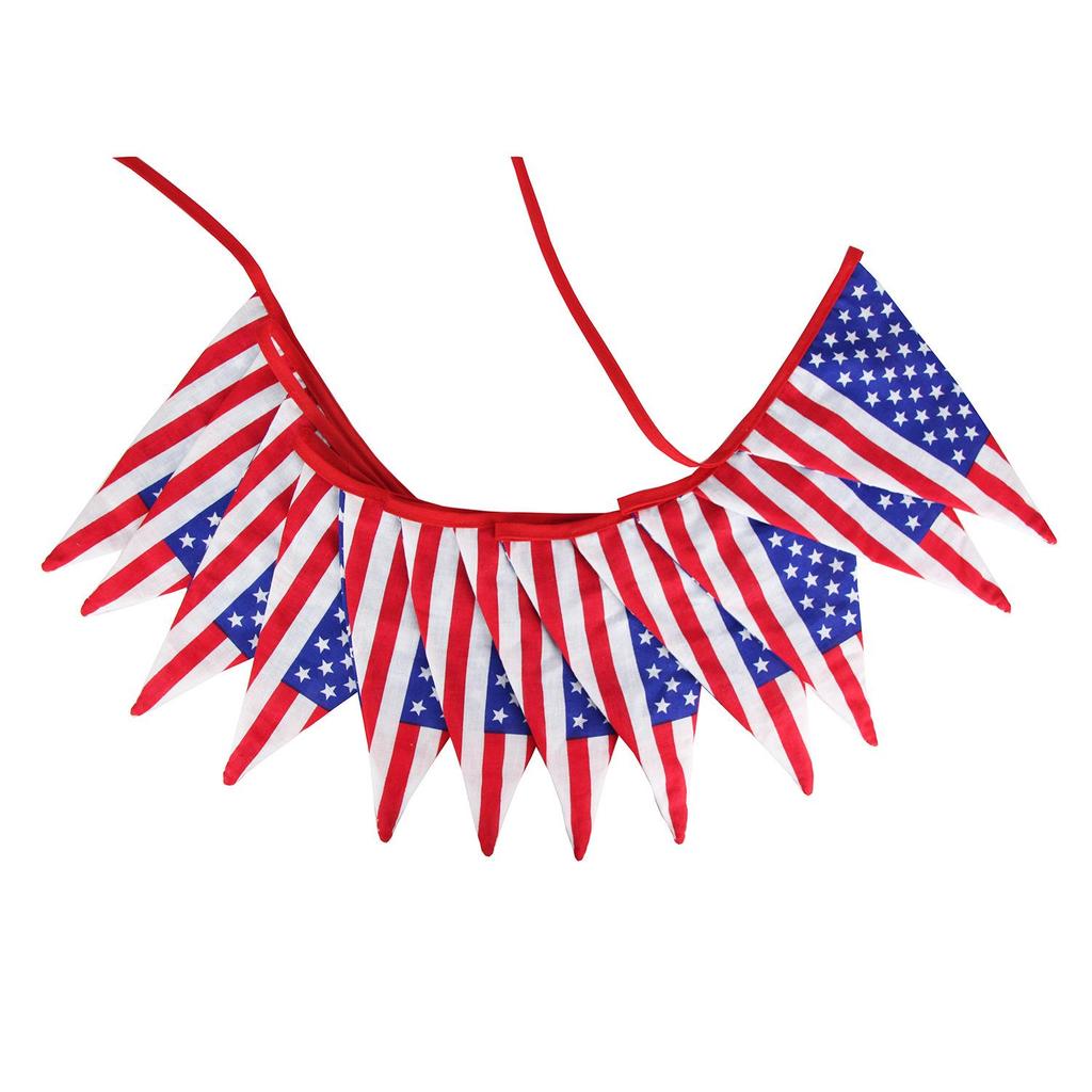 USA Stars & Stripes Cotton Triangle Flag - 3m, 5m, 10m Outdoor Tent & Camping Decor