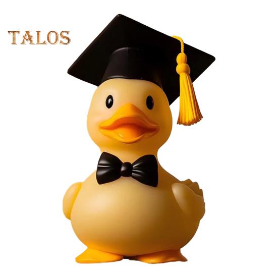 

Статуэтка утки-выпускника 2025 года, смоляная фигурка маленькой желтой утки с выпускной шляпой, настольный декор, скульптура утки для подарка на выпускной D
