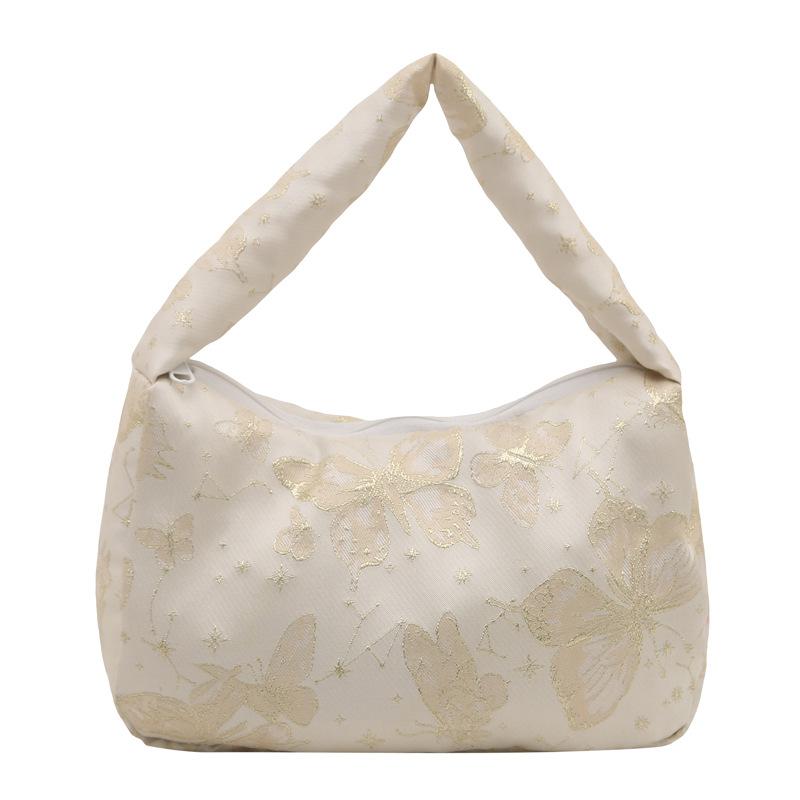 2025 Spring New Fashion Butterfly Fresh Casual Foreign Style Solid Color Texture Commuter Bag Portable Small Square Bag