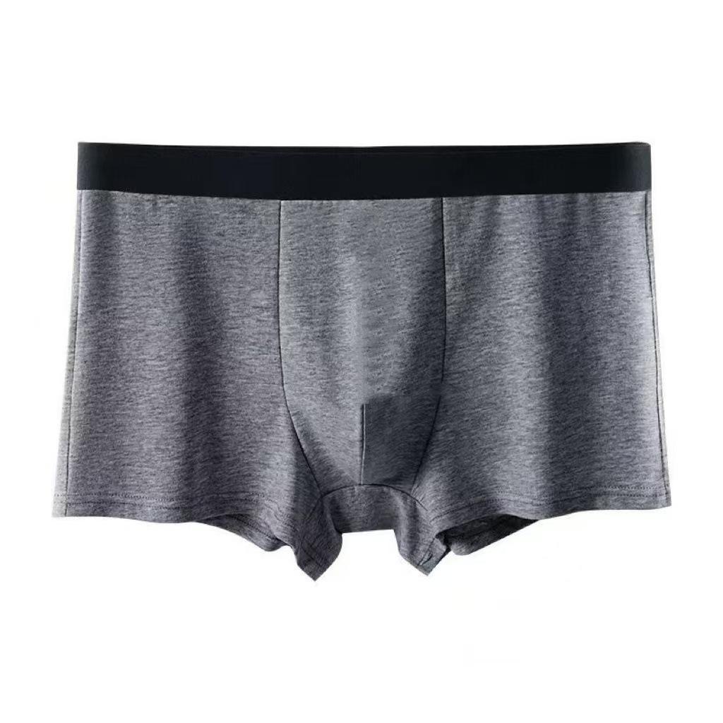 Customized Antibacterial Men's Loose Fit Mid-Rise Seamless Boxer Briefs, Plus Size, Solid Color