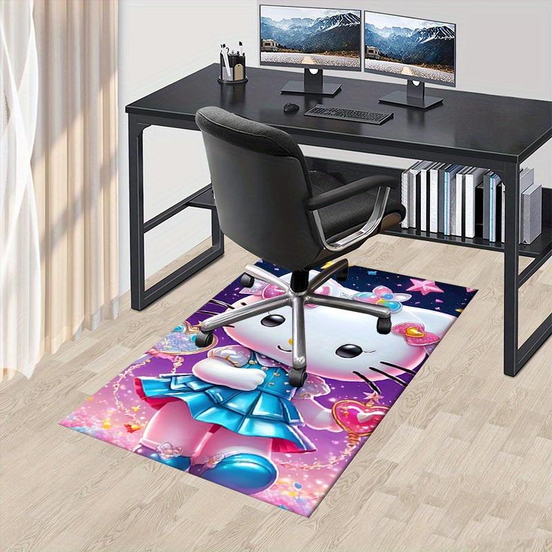

1pc Hello Kitty Office Carpet Under Chair Mat Gift Universal Cute Cartoon Rug for Room Decor Birthday Present Bedroom Flooring Mat Non-Slip 60cm by 90cm