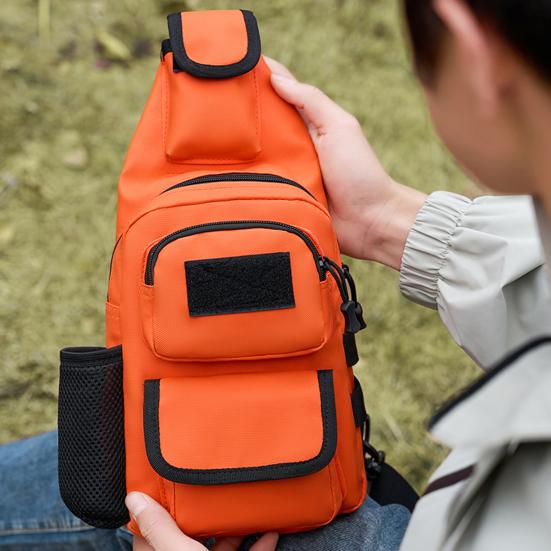 Chest Sling Bag Waterproof Nylon Portable Large Capacity Outdoor Travel Camping Fishing Sports Running Crossbody Bag Single Shoulder Pouch
