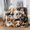 Animal Cat Dog Selfie Super Soft Plush Flannel Throw Blanket Suitable for Living Room Bedroom Sofa Warm Blanket