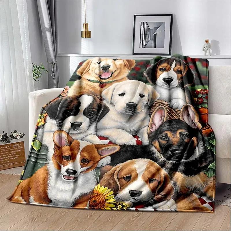 Animal Cat Dog Selfie Super Soft Plush Flannel Throw Blanket Suitable for Living Room Bedroom Sofa Warm Blanket