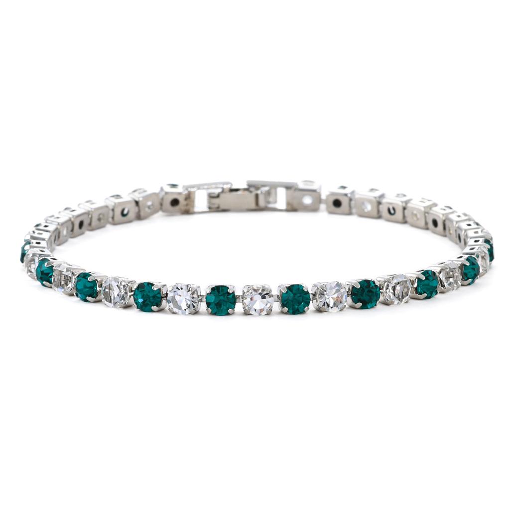 Hot-selling fashion 1mm intercolor zircon bracelet in Europe and America, high-end light luxury tennis bracelet, female spot