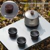 Ultra-Light Portable Aluminum Alloy Tea Set: One Pot & Three Cups for Camping and Travel