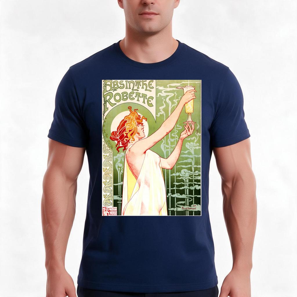 Vintage Art Nouveau Absinthe Ad by Henri PrivatLivemont TShirt Summer Casual Cotton Tee Oversized Streetwear Tops