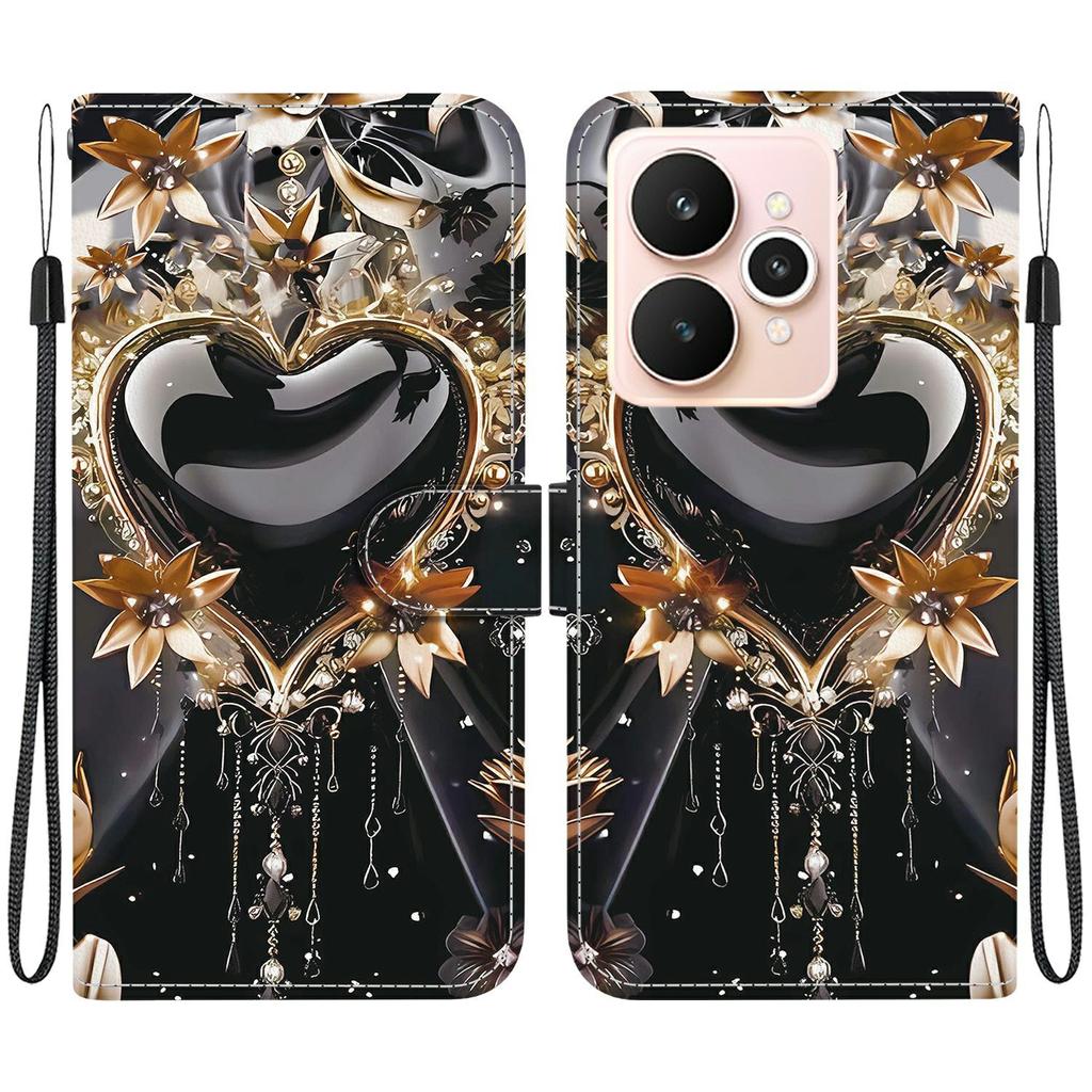 For Realme 15 Pro 5G/15 5G Wallet Case Pattern Printing Leather Stand Phone Cover with Strap