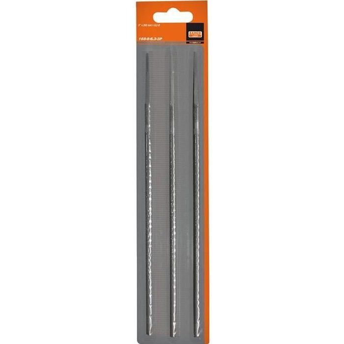 Lime de tronçonneuse - BAHCO - 3.2mm - Pack de 3 - Longueur 150mm - Affûtage de chaînes