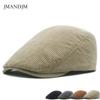 Autumn Beret Men's Corduroy British Vintage Painter Hat Casual Fashion Forward Hat Adjustable Newsboy Hat