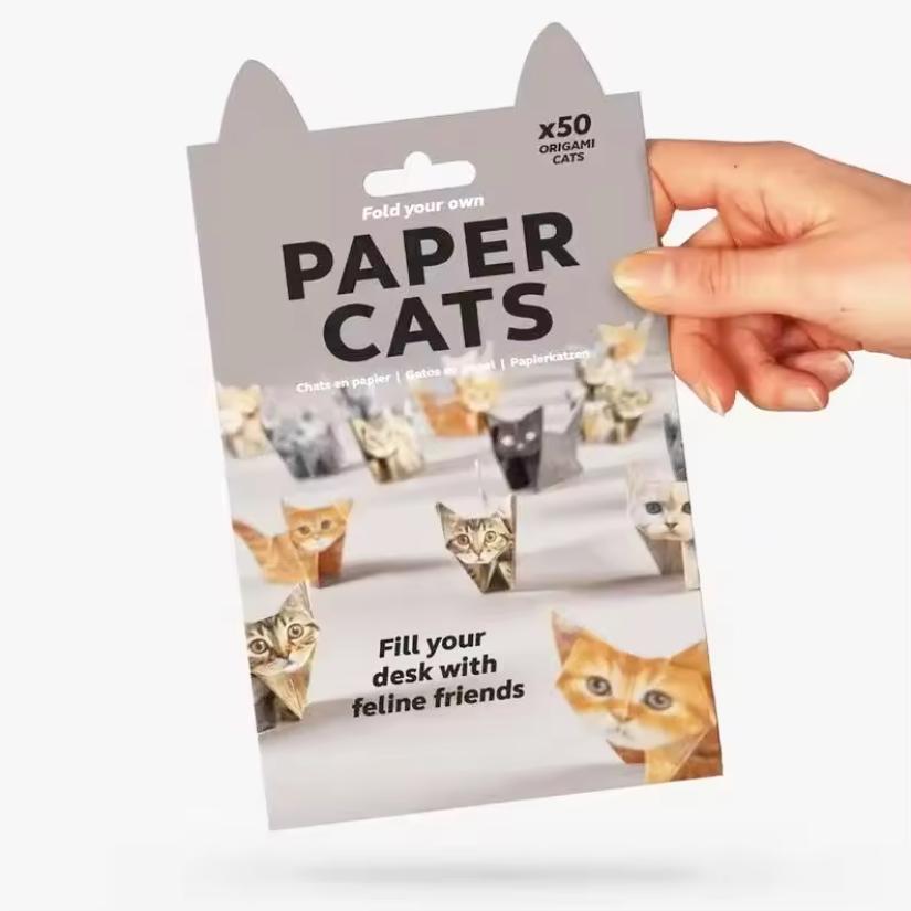 50 ks DIY Origami Papír Kočky Psi Sada Složte si Vlastní Zvířátko Řemeslo Zábava Ručně Vyráběné Umění Řemeslo Skládací Papír Roztomilý 3D Stolní Dekorace Hračka