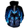 Cool Space Galaxy Wolf Hoodie Hoodies Men Bright Wolf Fashion Handsome Wolf Hoddies Spring Autumn Pullovers Sweatshirts Sweat