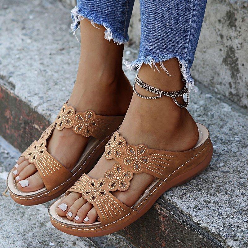 Zapatillas de verano Sandalias de cuña de mujer Premium Sandalias  ortopédicas de punta abierta Vintage Antideslizante Cuero Casual Platform  Retro Shoes comprar a buen precio — entrega gratuita, reseñas reales con  fotos —