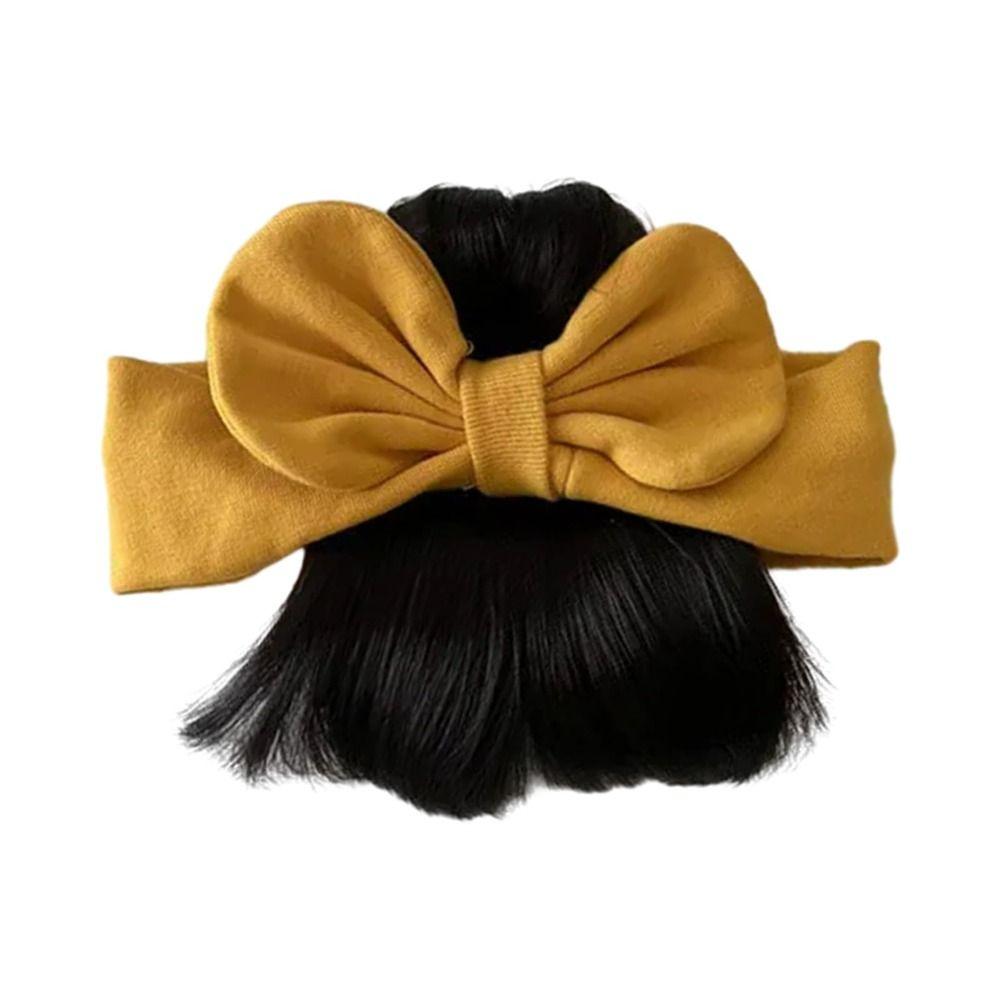 Bow Knot Headwear Soft Hairpiece Fashionable Baby Bangs Wig Headband  Newborns Accessories