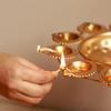 Metal Candle Urli with Stand Decorative Traditional Lotus Urli Tealight Holder for Home Decoration | Pooja | Event | Fastivals | Set of 3