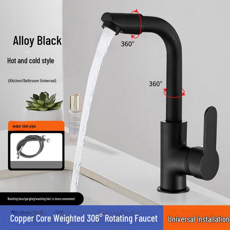 

All-Copper Pull-Out Kitchen Faucet with Hot/Cold Switch - Splash-Proof Vegetable Basin Sink
