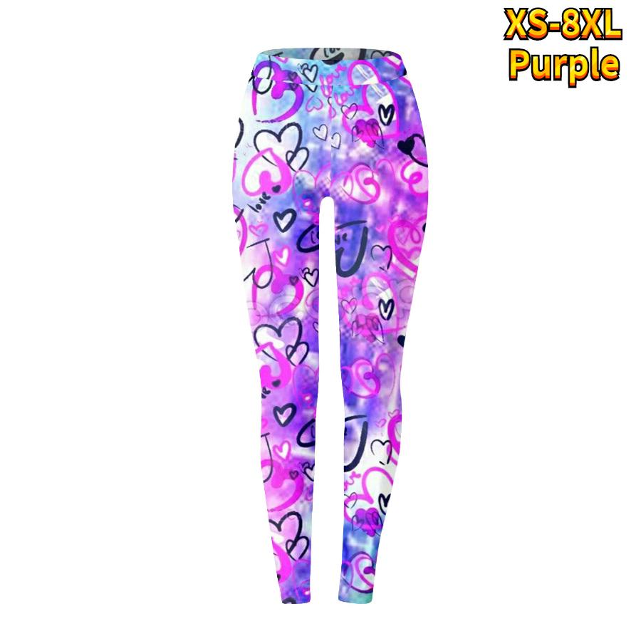 Womens Bubble Love Prints Stretch Yoga Leggings Fitness Running Gym Sports Active Pants