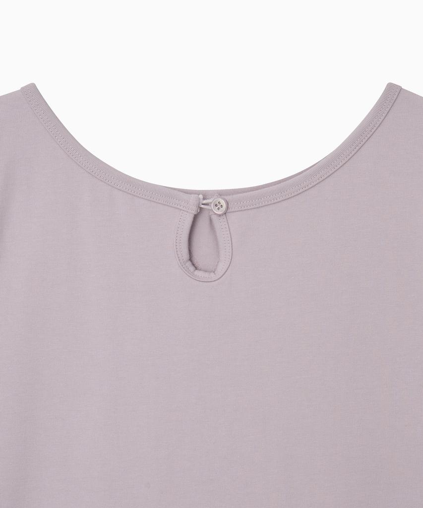 Ohesio Back Button Shirring T-Shirt, Lavender