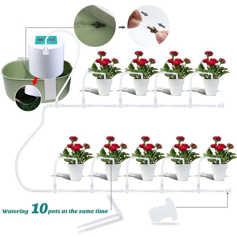 4pcs Automatic Watering Device Garden Watering Device Drip Irrigation Tool Water Pump Timer System for Succulents Plant