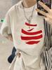 White cotton apple short-sleeved t-shirt women's summer new design sense niche front shoulder loose large size half-sleeved top trendy