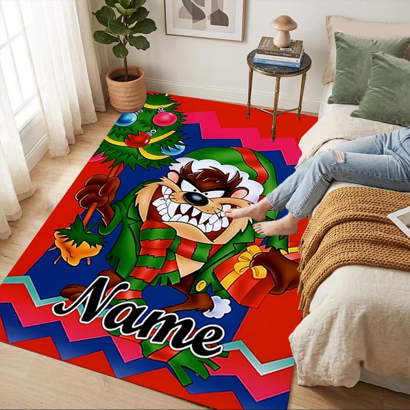 Custom Name Nightmare Cat Living Room Non-Slip Area Rug Soft Carpet for Bedroom Kids Playroom Sofa Office Home Decor Doormat