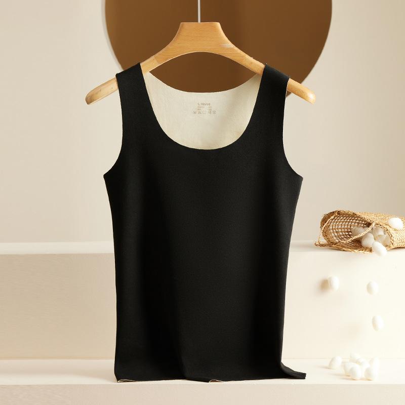 Autumn and Winter German Velvet Seamless Thermal Vest for Women Double-sided Velvet Thermal Underwear Thin Slim Fit Base Vest