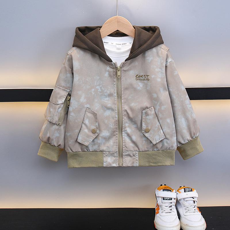 

2025 Stylish Autumn Boys Baseball Jacket - Fashionable Fall Coat for Kids 100cm хакі