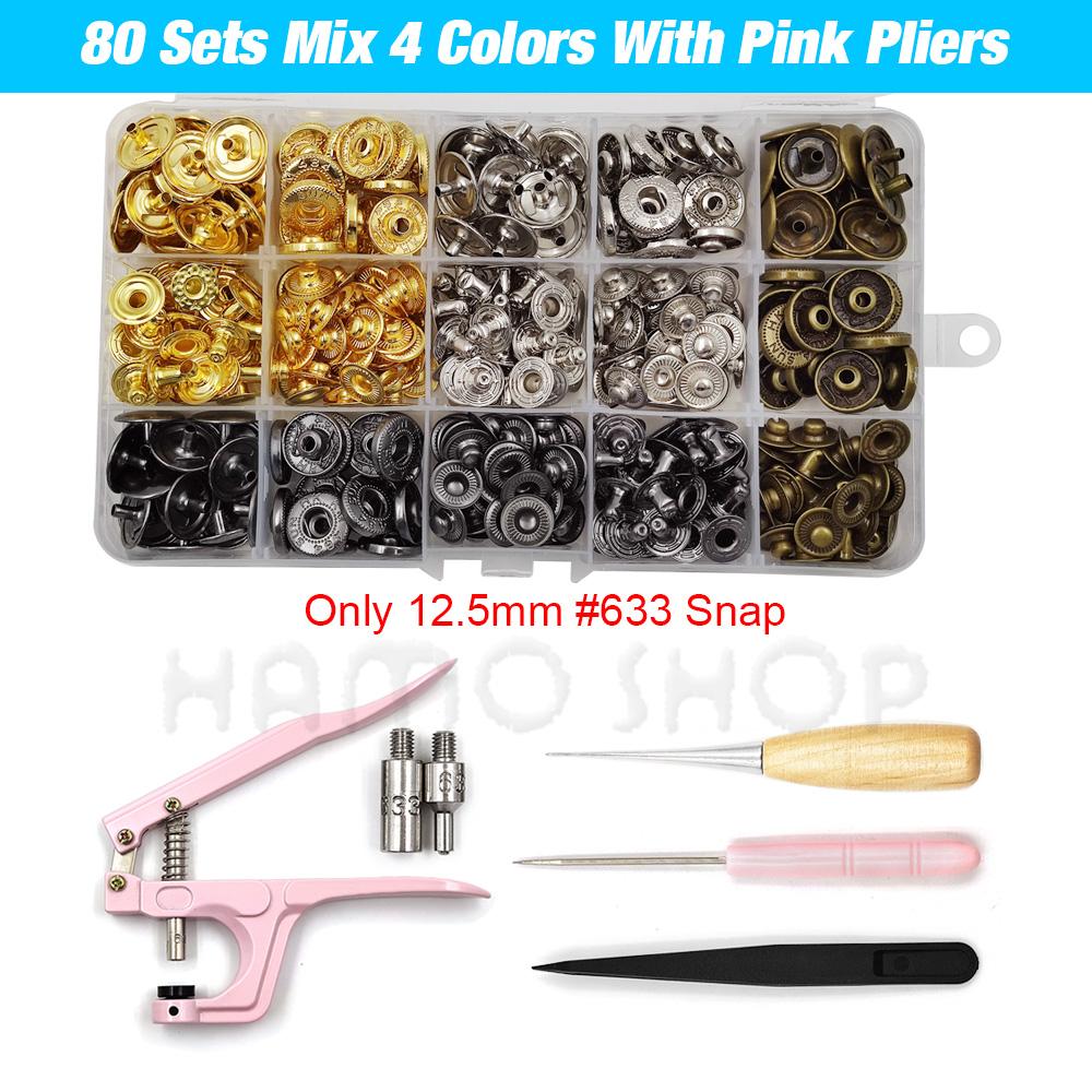 Druckknöpfe Set Metall Druckknöpfe mit Befestigung Druckknopf Montagezange Für Lederhandwerk Kleidung Bekleidung Jeans Taschen Schuhe