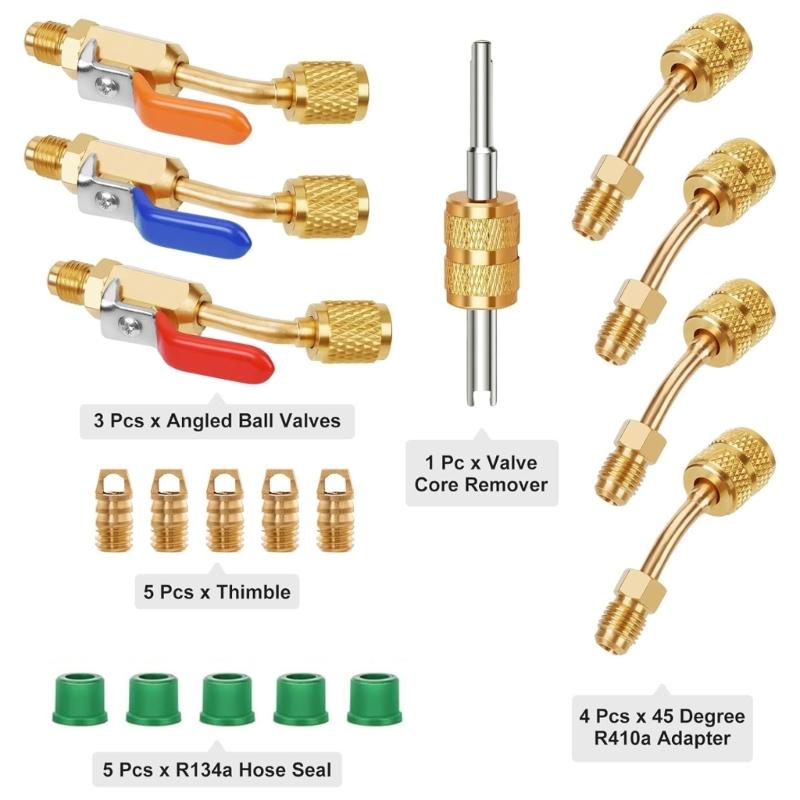 Convenient Valves Core Remover Metal Repair Tool Maintenance Accessory Comprehensive Tool Kit for Cooling Systems