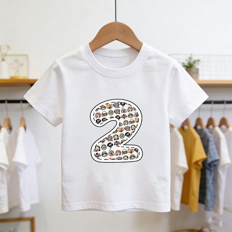 One Piece Summer Digital 19 Printed Childrens Short Sleeve Cute Casual TShirt Suitable for Boys and Girls Great for Gifting