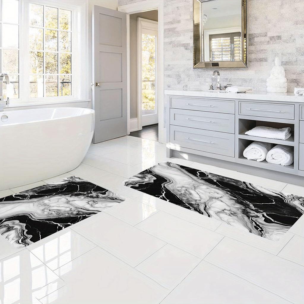 1Pcs Anti Fatigue Kitchen Rugs Modern Marble Textured Waterproof Non-Slip Thick Cushioned Kitchen Mat Heavy Duty Comfort Standing Mat for Kitchen