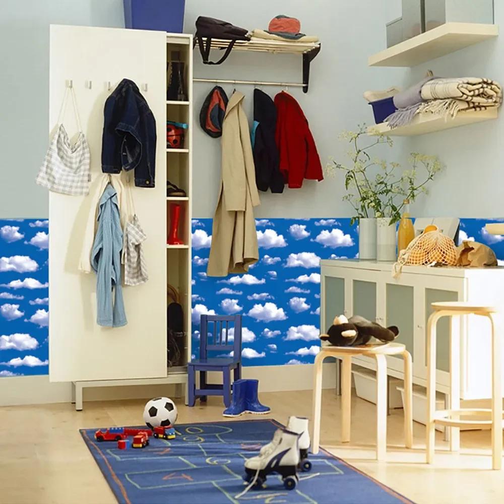 Blue Sky and White Clouds Stickers Self-Adhesive Waterproof Removable Wallpaper for Living Room Bedroom Furniture Refurbish