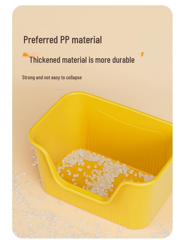Oversized Splash-Proof Semi-Enclosed Cat Litter Box