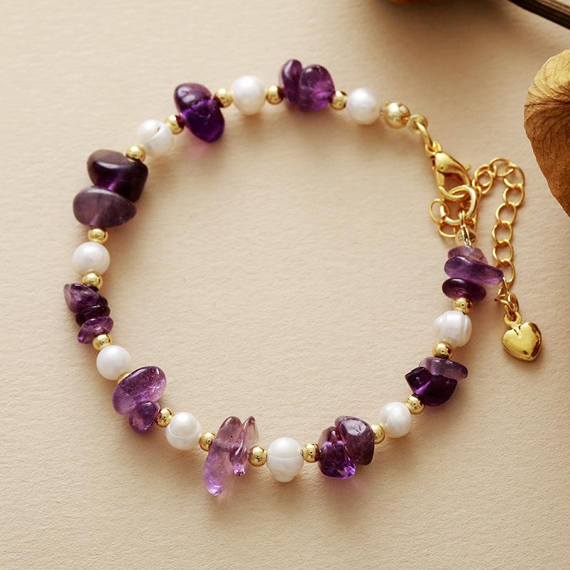 High-quality hot-selling natural stone crystal pearl handmade beaded bracelet Bohemian holiday bracelet Wenwan jewelry