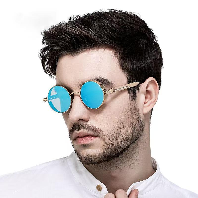 New Retro Metal Round Frame Sunglasses Fashionable Women's Glasses Trendy Street Photography Sun Glasses UV400 Eyewear