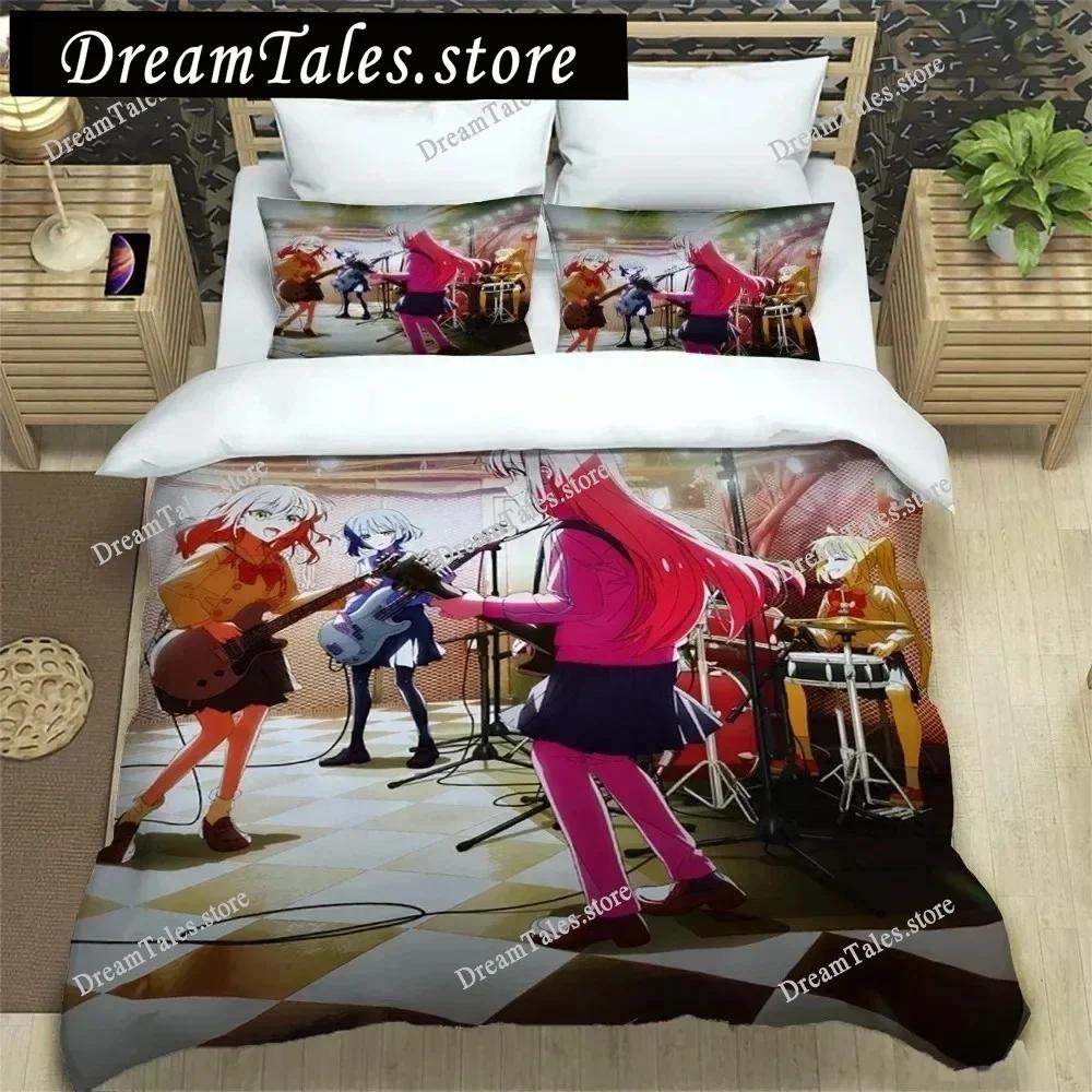 Anime Girl Lonely Rock Art Print Three Piece Bedding Set Article Children Or Adults For Beds Quilt Covers Pillowcases Bedding741