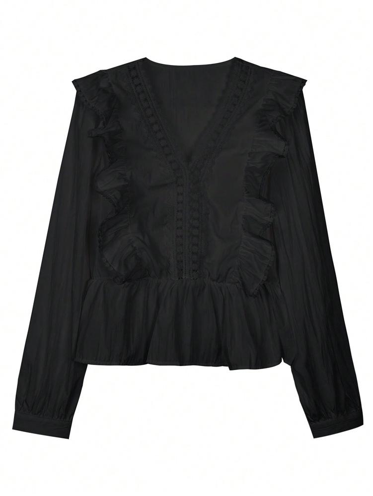 Spring/Summer 2026 Women's Elegant Puff Sleeve Ruffle Blouse