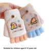 Cold-Proof Capybara Winter Flip Gloves Thickened Kids Knitted Mitten Half Finger Gloves  Writing
