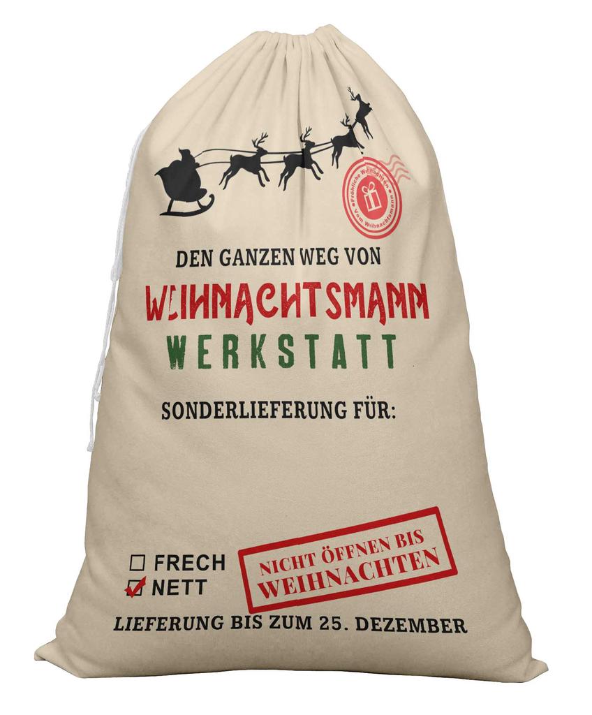 Printtoo Large Drawstring Canvas Bag Christmas Sack Bags Santa Gift Sack Custom Party Favor 2 Pcs 27x20 Inch