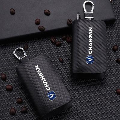 Carbon Fiber Car Key Chain Holder Case Cover Bag For Changan Cs35 Cs15 Cx70 Cs55 Cs95 Cs75 Cs75fl Plus