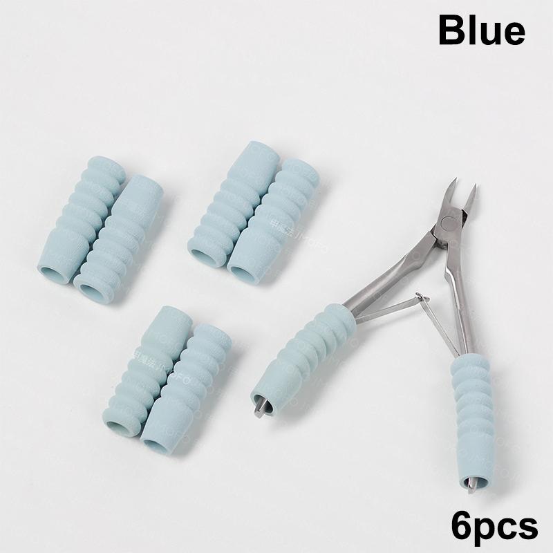 6 Pcs Nail Art Protective Sleeve Dead Skin Scissor Hand Cap Nipper Cover For Nail Cuticle Scissors Manicure Pedicure Tools Kit