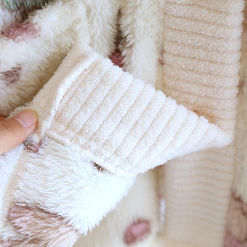 Women's Cozy Flannel Pajama Set – Tulip Rabbit Design for Autumn & Winter